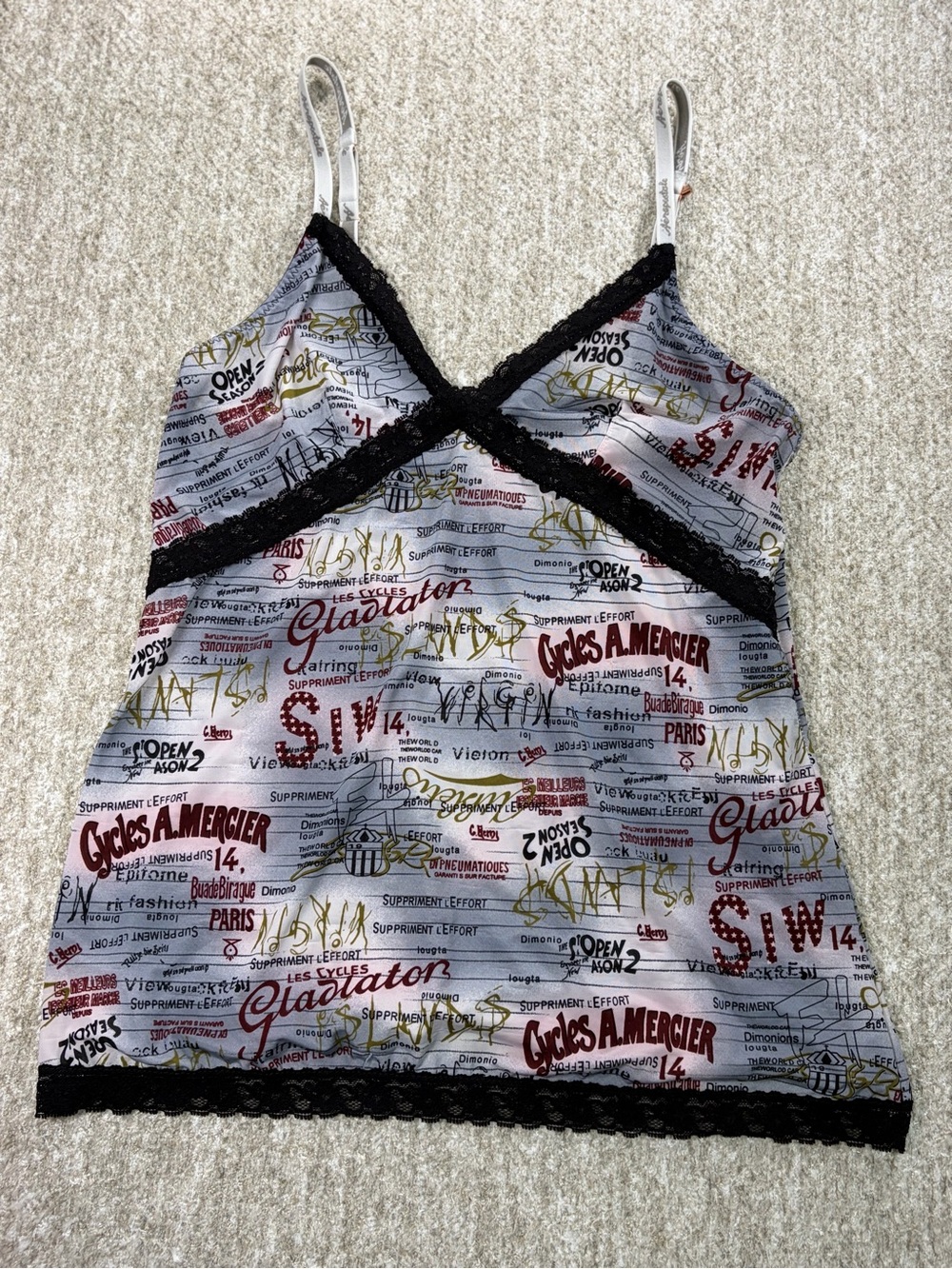 Vintage Y2K Aeropostale Graphic Lace Cami Top 🖤